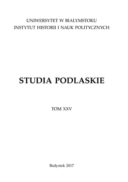 Studia Podlaskie