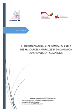 Plan Intercommunal De Gestion Durable Des Ressources Naturelles Et D'adaptation Au Changement Climatique