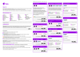 Telia Tv Peruskanavat 0 € Lisäpalvelut