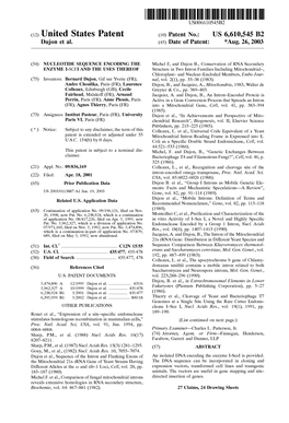(12) United States Patent (10) Patent No.: US 6,610,545 B2 Dujon Et Al