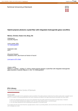 Hybrid Polymer Photonic Crystal Fiber with Integrated Chalcogenide Glass Nanofilms