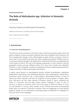 The Role of Helicobacter Spp. Infection in Domestic Animals