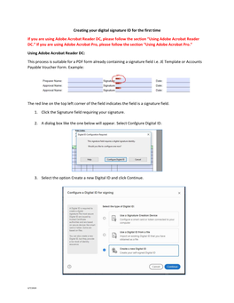 Creating Your Digital Signature ID for the First Time If You Are Using Adobe