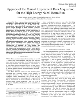 Upgrade of the Minos+ Experiment Data Acquisition for the High Energy Numi Beam Run