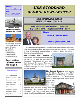 USS Stoddard Alumni Newsletter—January 2017 Page 2