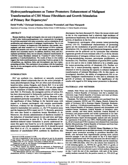 Enhancement of Malignant Transformation of C3H Mouse Fibroblasts and Growth Stimulation of Primary Rat Hepatocytes1