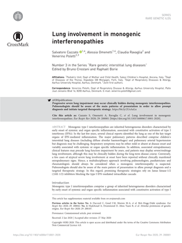 Lung Involvement in Monogenic Interferonopathies