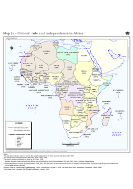 Map of the Colonial Rule and Independence in Africa
