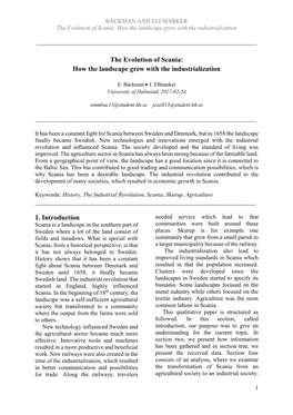 The Evolution of Scania: How the Landscape Grew with the Industrialization