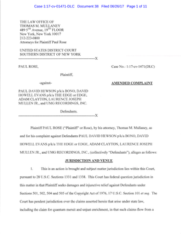 X AMENDED COMPLAINT X JURISDICTION