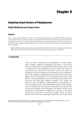 Chapter 6 Capturing Insect Vectors of Phytoplasmas