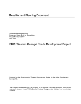 Western Guangxi Roads Development Project