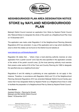 STOKE by NAYLAND NEIGHBOURHOOD PLAN