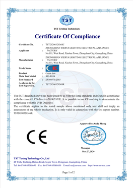 Certificate of Compliance