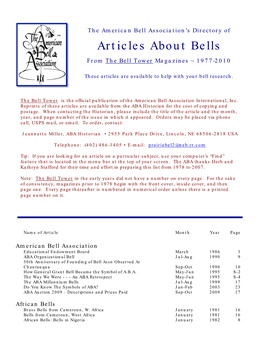 Articles About Bells