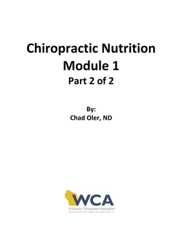 WCA Clinical Nutrition Module 1 Part 2