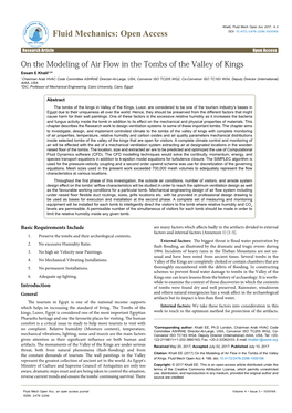 On the Modeling of Air Flow in the Tombs of the Valley of Kings