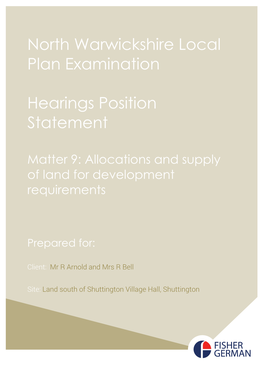 North Warwickshire Local Plan Examination Hearings Position