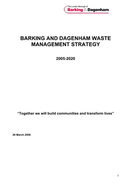 Barking and Dagenham Waste Management Strategy