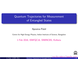 Quantum Trajectories for Measurement of Entangled States