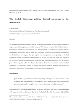 The Football Laboratory: Policing Football Supporters in the Netherlands