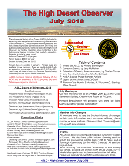 The High Desert Observer July 2018