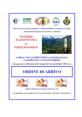 Ordine Arrivo Coassolo 2014