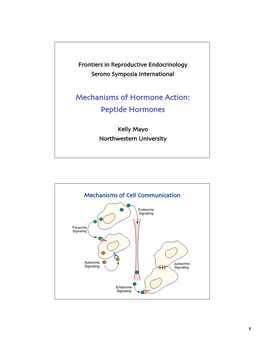 Mechanisms of Hormone Action: Peptide Hormones