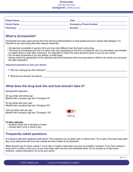 What Is Zonisamide? What Does the Drug Look Like and How Should I Take