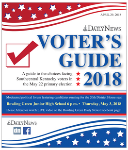 A Guide to the Choices Facing Southcentral Kentucky Voters in the May 22 Primary Election 2018