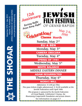 RSVP by May 3Rd to the Jewish Federation At