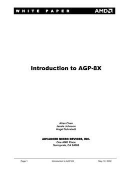 Introduction to AGP-8X