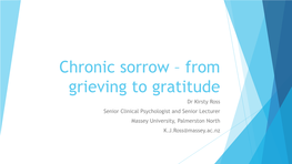 Chronic Sorrow – from Grieving to Gratitude