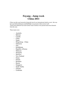 Fuyang - Jump Week China 2011