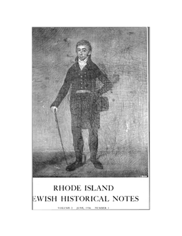 Rhode Island Ewish Historical Notes