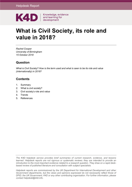 What Is Civil Society, Its Role and Value in 2018?