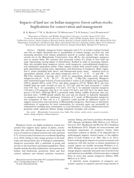 Impacts of Land Use on Indian Mangrove Forest Carbon Stocks: Implications for Conservation and Management