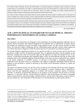 Medical Nuclear Physics Performance Monitoring of Gamma Cameras