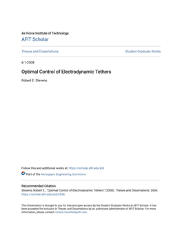 Optimal Control of Electrodynamic Tethers