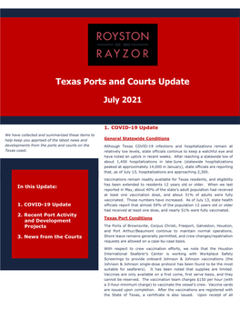 Texas Ports and Courts Update