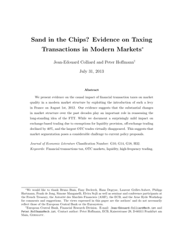 Evidence on Taxing Transactions in Modern Markets∗