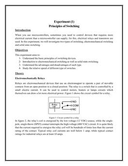 Experiment (1) Principles of Switching