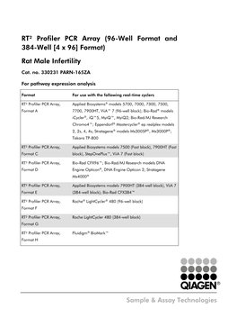 RT² Profiler PCR Array (96-Well Format and 384-Well [4 X 96] Format)