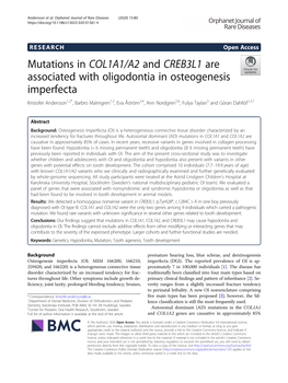 Mutations in COL1A1/A2 and CREB3L1 Are Associated With