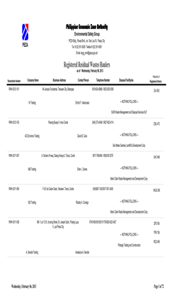 Registered Residual Wastes Haulers