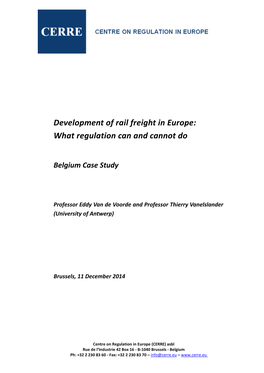 Development of Rail Freight in Europe: What Regulation Can and Cannot Do
