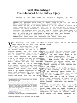 Viral Hemorrhagic Fever–Induced Acute Kidney Injury