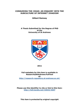 Gilbert Ramsay Phd Thesis