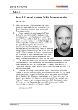 Louis CK Wasn't Prepared for His Emmy Nomination