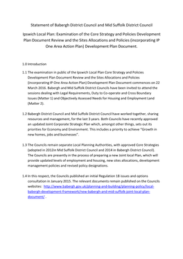 Statement of Babergh District Council and Mid Suffolk District Council Ipswich Local Plan